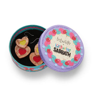 Lolly Heart Cookies Drop Earrings  -  Erstwilder  -  Quirky Resin and Enamel Accessories