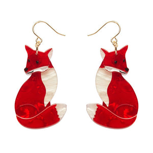 Charming Fox Drop Earrings  -  Erstwilder  -  Quirky Resin and Enamel Accessories