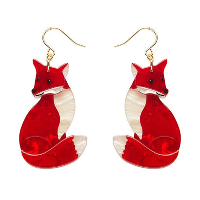Charming Fox Drop Earrings  -  Erstwilder  -  Quirky Resin and Enamel Accessories