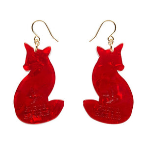 Charming Fox Drop Earrings  -  Erstwilder  -  Quirky Resin and Enamel Accessories