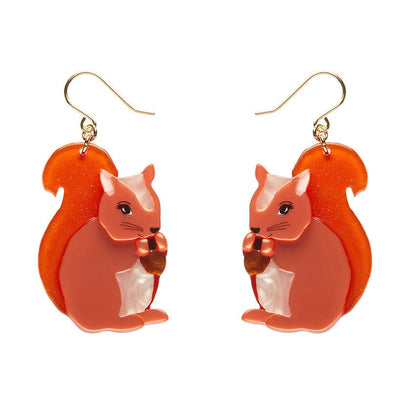 Cheeky Squirrel Drop Earrings  -  Erstwilder  -  Quirky Resin and Enamel Accessories