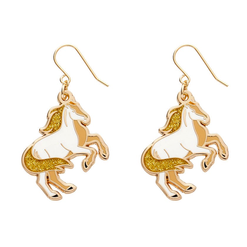 Princely Steed Enamel Drop Earrings  -  Erstwilder  -  Quirky Resin and Enamel Accessories