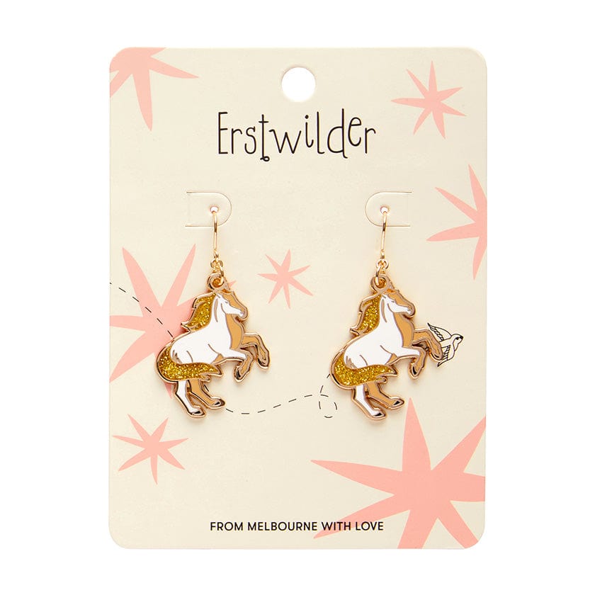 Princely Steed Enamel Drop Earrings  -  Erstwilder  -  Quirky Resin and Enamel Accessories