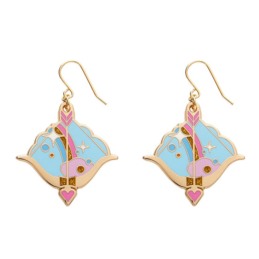 Cupid's Aim Enamel Drop Earrings  -  Erstwilder  -  Quirky Resin and Enamel Accessories