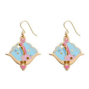 Cupid's Aim Enamel Drop Earrings  -  Erstwilder  -  Quirky Resin and Enamel Accessories