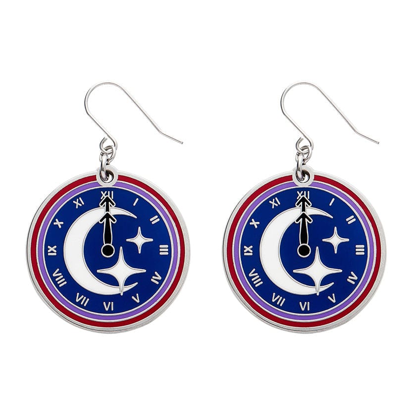 Timely Tale Enamel Drop Earrings  -  Erstwilder  -  Quirky Resin and Enamel Accessories