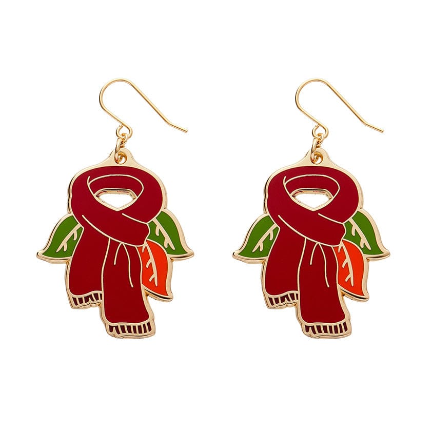 Scarf Souvenir Enamel Drop Earrings  -  Erstwilder  -  Quirky Resin and Enamel Accessories