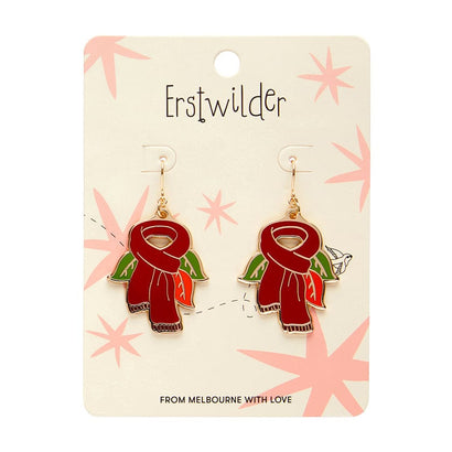 Scarf Souvenir Enamel Drop Earrings  -  Erstwilder  -  Quirky Resin and Enamel Accessories