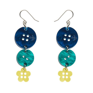 Cute As A Button Drop Earrings  -  Erstwilder  -  Quirky Resin and Enamel Accessories