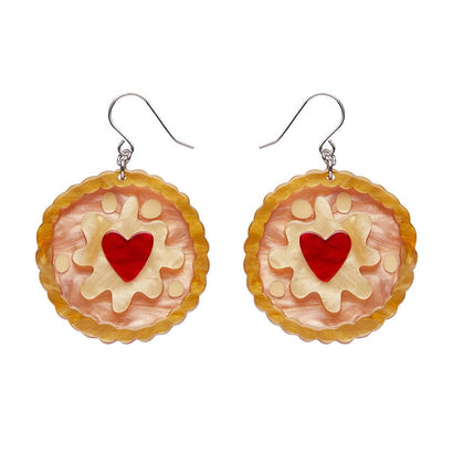 Jammie Dodger Drop Earrings  -  Erstwilder  -  Quirky Resin and Enamel Accessories