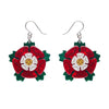 Tudor Rose Drop Earrings  -  Erstwilder  -  Quirky Resin and Enamel Accessories