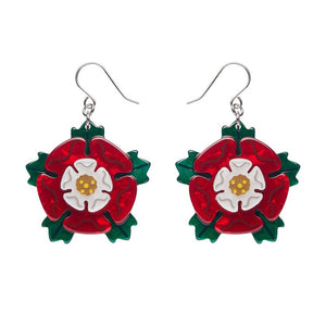 Tudor Rose Drop Earrings  -  Erstwilder  -  Quirky Resin and Enamel Accessories