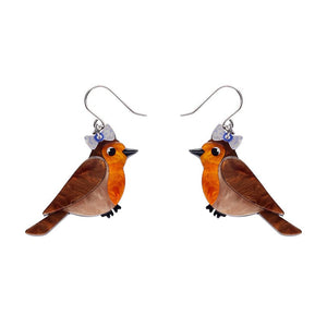 Rosie the Robin Drop Earrings  -  Erstwilder  -  Quirky Resin and Enamel Accessories