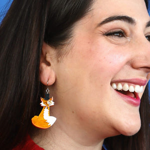 Felix the Fox Drop Earrings  -  Erstwilder  -  Quirky Resin and Enamel Accessories