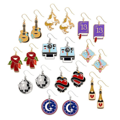 Taylor Swift Enamel Earring Pack - 10 Piece  -  Erstwilder  -  Quirky Resin and Enamel Accessories