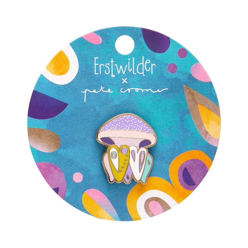 The Whimsical White Spotted Jellyfish Enamel Pin  -  Erstwilder  -  Quirky Resin and Enamel Accessories