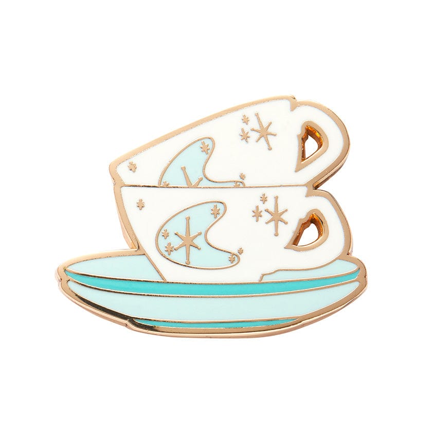 Tea and Sympathy Enamel Pin  -  Erstwilder  -  Quirky Resin and Enamel Accessories