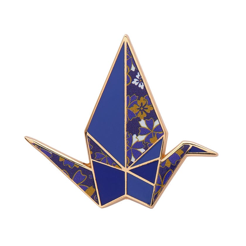 The Fortunate Crane Enamel Pin  -  Erstwilder  -  Quirky Resin and Enamel Accessories