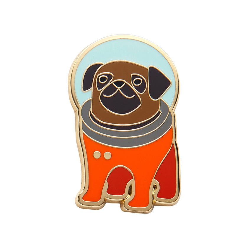 Interplanetary Pug Enamel Pin  -  Erstwilder  -  Quirky Resin and Enamel Accessories