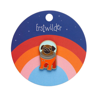 Interplanetary Pug Enamel Pin  -  Erstwilder  -  Quirky Resin and Enamel Accessories