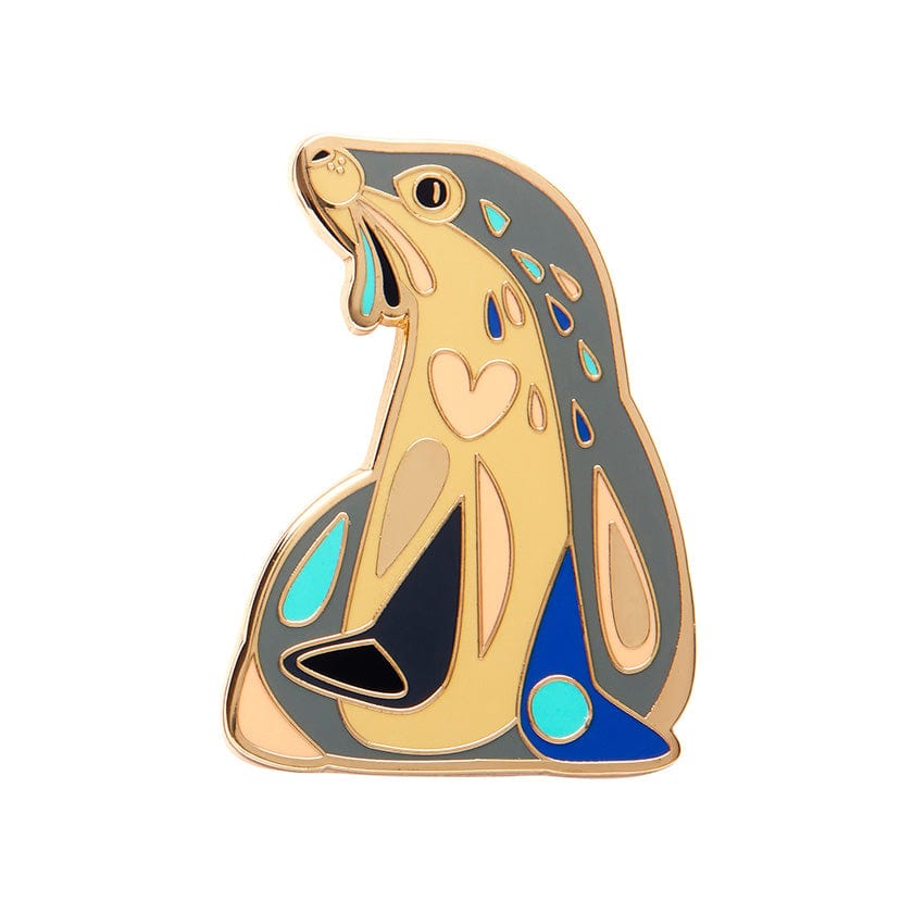 The Sage Sea Lion Enamel Pin  -  Erstwilder  -  Quirky Resin and Enamel Accessories