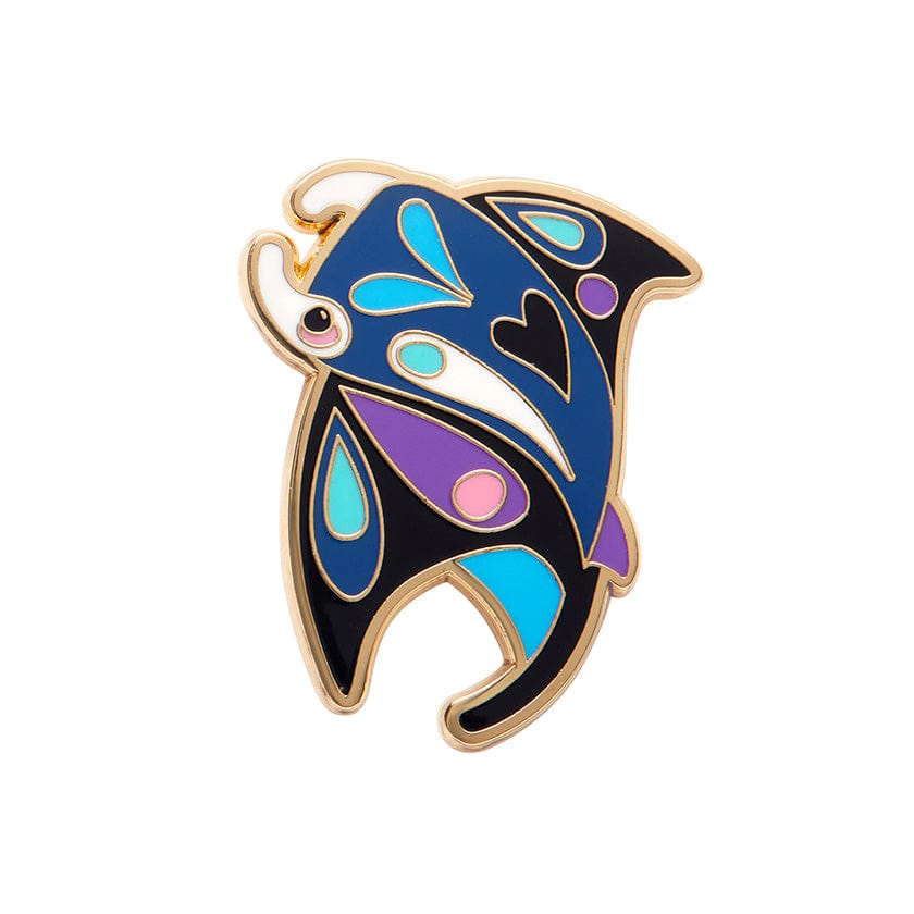 The Mercurial Manta Ray Enamel Pin  -  Erstwilder  -  Quirky Resin and Enamel Accessories