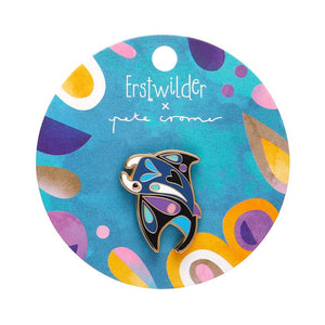The Mercurial Manta Ray Enamel Pin  -  Erstwilder  -  Quirky Resin and Enamel Accessories