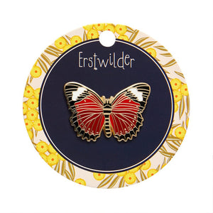 Wings Laced in Red Enamel Pin  -  Erstwilder  -  Quirky Resin and Enamel Accessories