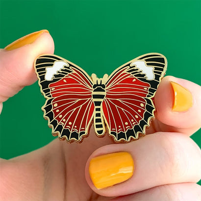 Wings Laced in Red Enamel Pin  -  Erstwilder  -  Quirky Resin and Enamel Accessories