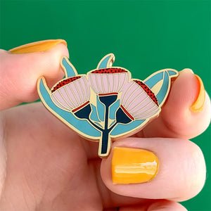 Ruby Red-Flowering Gum Enamel Pin  -  Erstwilder  -  Quirky Resin and Enamel Accessories