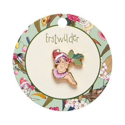 Little Ragged Christmas Blossom Enamel Pin  -  Erstwilder  -  Quirky Resin and Enamel Accessories