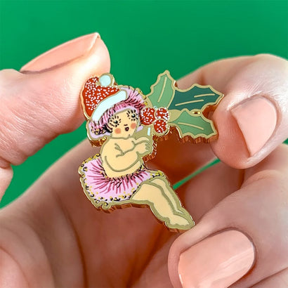 Little Ragged Christmas Blossom Enamel Pin  -  Erstwilder  -  Quirky Resin and Enamel Accessories