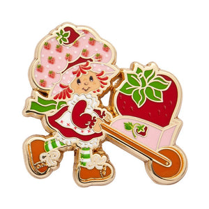 Strawberry Wheelbarrow Enamel Pin  -  Erstwilder  -  Quirky Resin and Enamel Accessories