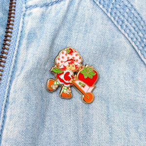 Strawberry Wheelbarrow Enamel Pin  -  Erstwilder  -  Quirky Resin and Enamel Accessories