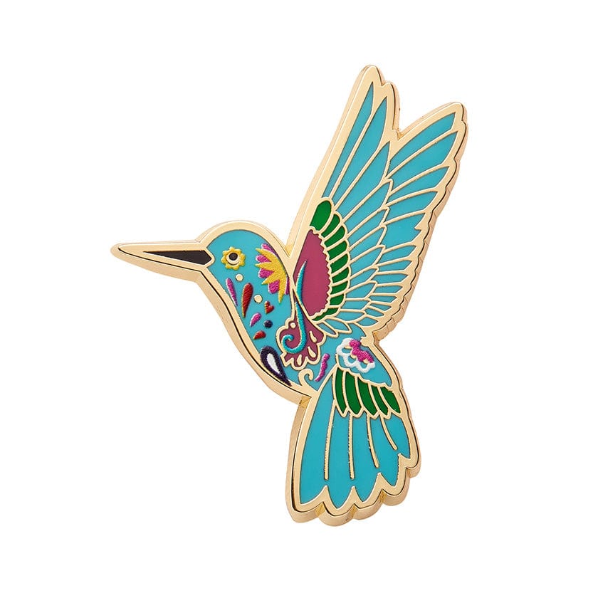 Frida's Hummingbird Enamel Pin  -  Erstwilder  -  Quirky Resin and Enamel Accessories