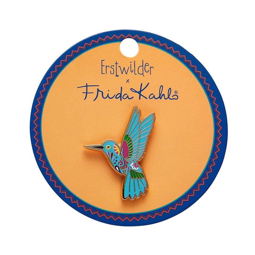 Frida's Hummingbird Enamel Pin  -  Erstwilder  -  Quirky Resin and Enamel Accessories