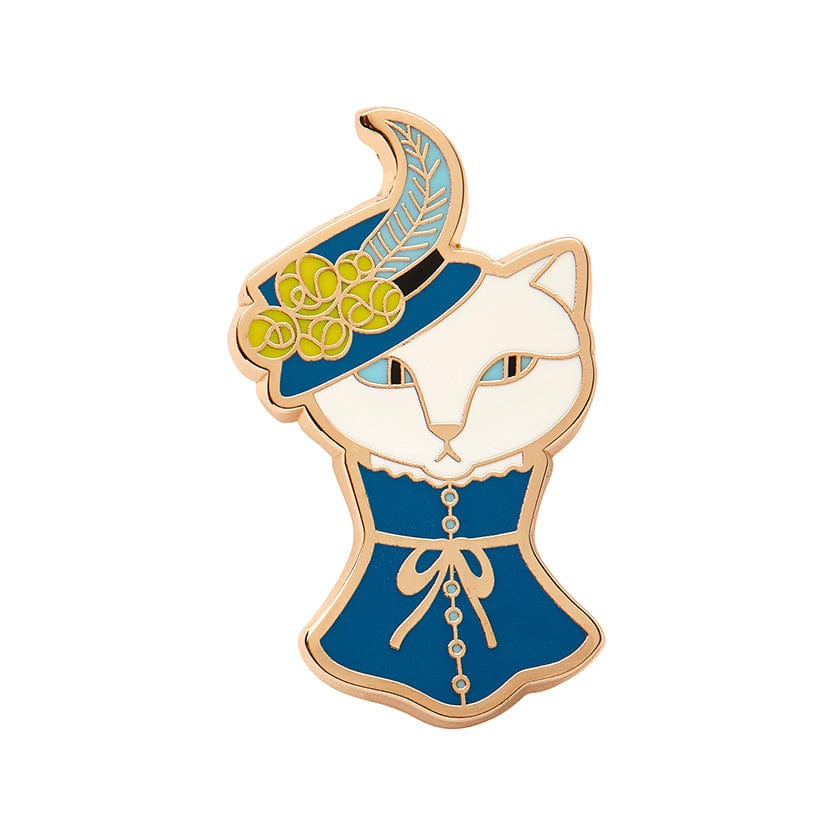 Cat in a Hat Enamel Pin  -  Erstwilder  -  Quirky Resin and Enamel Accessories