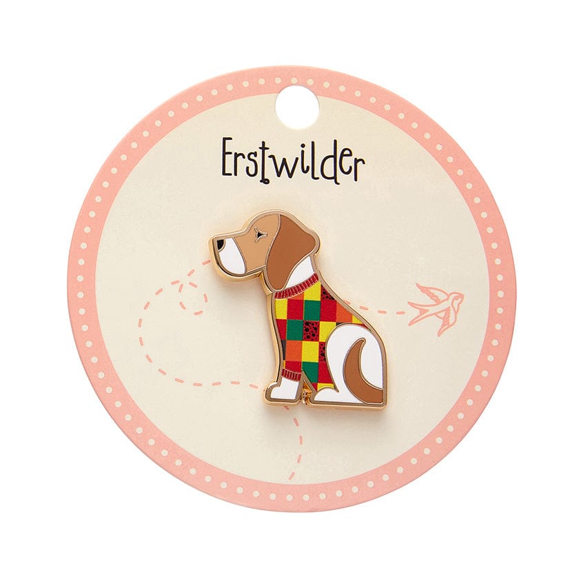 Beatrice Beagle Enamel Pin  -  Erstwilder  -  Quirky Resin and Enamel Accessories