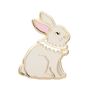 Dainty Bunny Enamel Pin  -  Erstwilder  -  Quirky Resin and Enamel Accessories