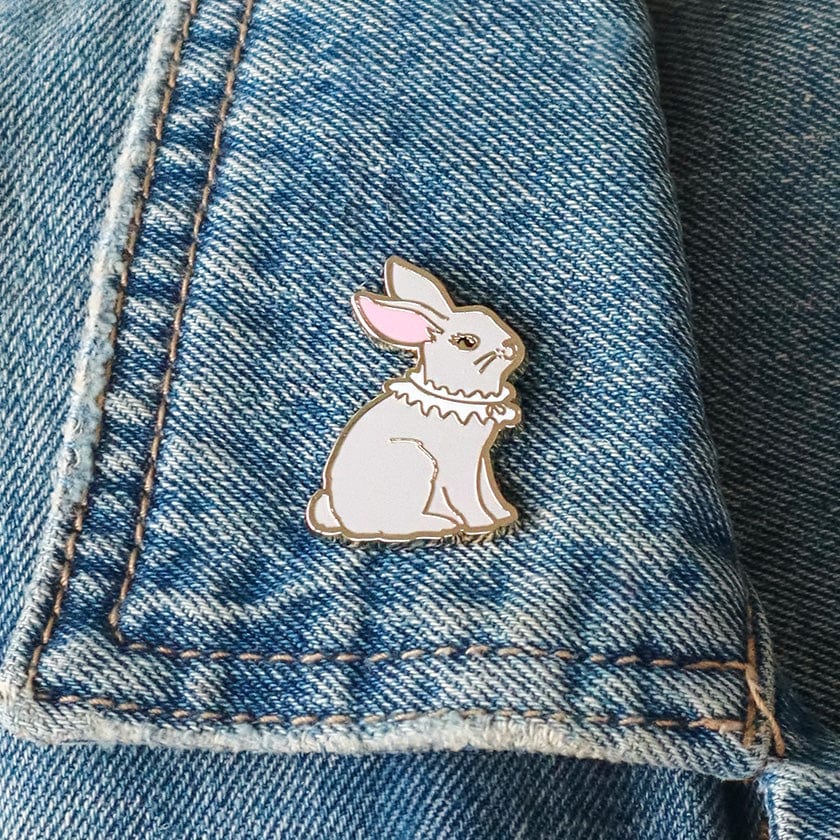 A Fast Rabbit Pin Dainty Bunny Enamel Pin – Erstwilder
