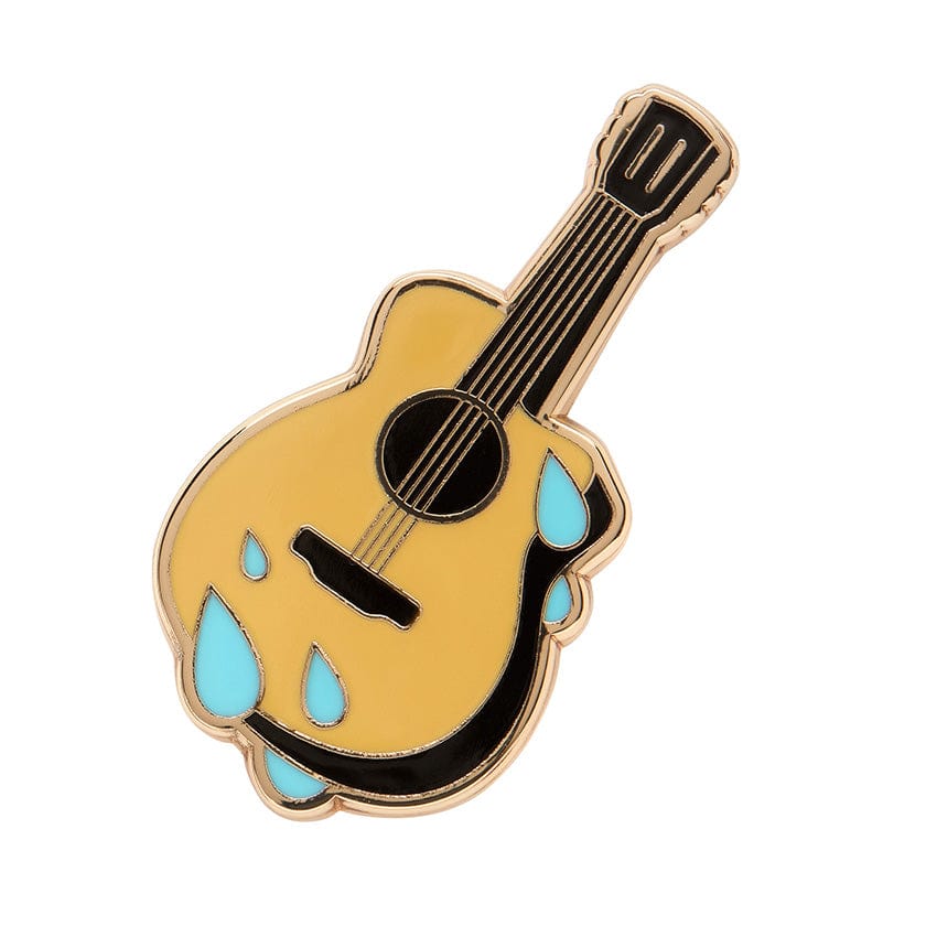 Guitar Blues Enamel Pin  -  Erstwilder  -  Quirky Resin and Enamel Accessories