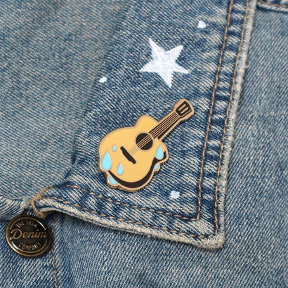 Guitar Blues Enamel Pin  -  Erstwilder  -  Quirky Resin and Enamel Accessories