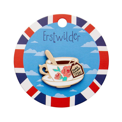 Fancy a Cuppa Enamel Pin  -  Erstwilder  -  Quirky Resin and Enamel Accessories