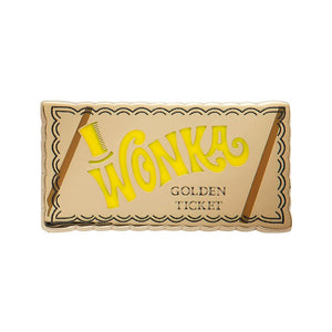 Golden Ticket Enamel Pin  -  Erstwilder  -  Quirky Resin and Enamel Accessories