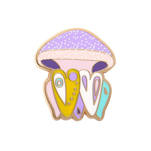 The Whimsical White Spotted Jellyfish Enamel Pin  -  Erstwilder  -  Quirky Resin and Enamel Accessories