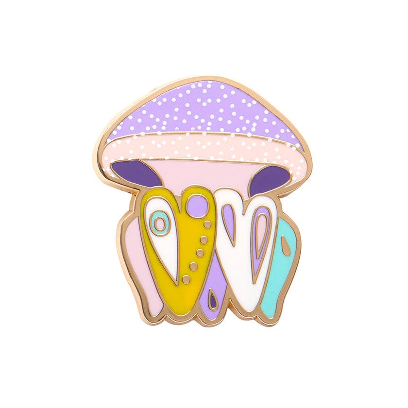 The Whimsical White Spotted Jellyfish Enamel Pin  -  Erstwilder  -  Quirky Resin and Enamel Accessories