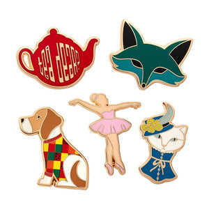 Fan Favourites Enamel Pin Pack - 5 Piece  -  Erstwilder  -  Quirky Resin and Enamel Accessories