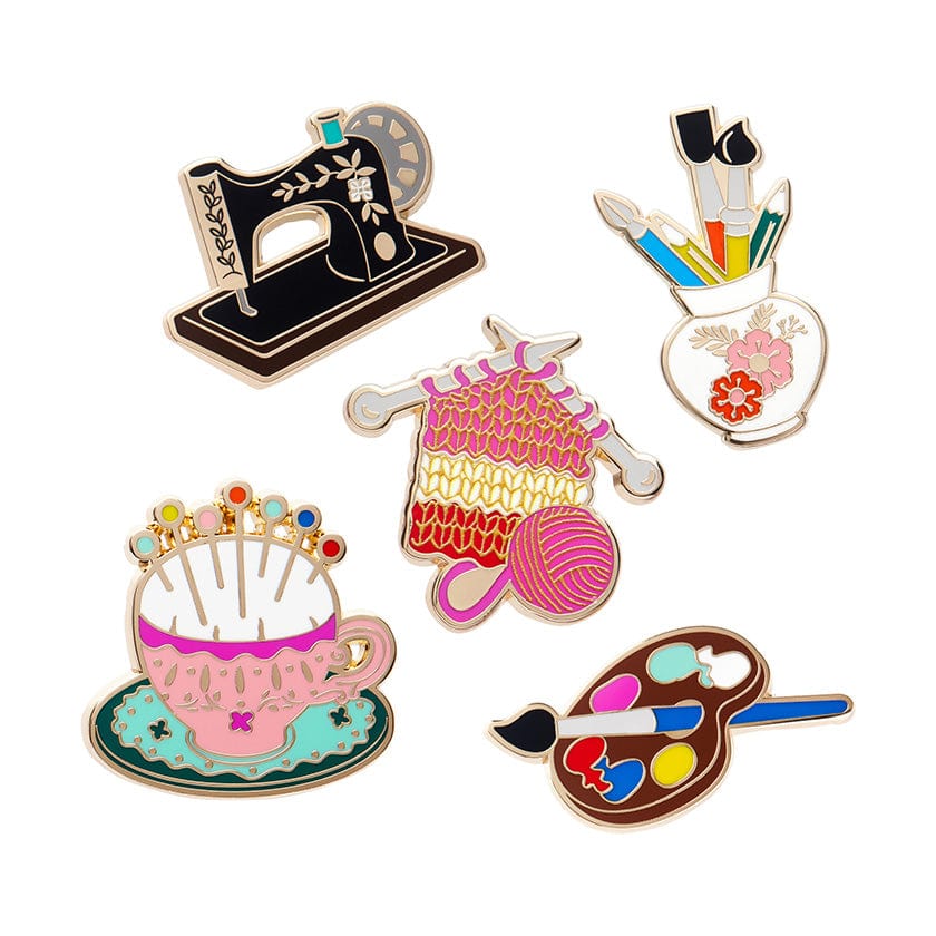 Arts & Crafts Enamel Pin Pack - 5 Piece  -  Erstwilder  -  Quirky Resin and Enamel Accessories