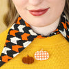 Pumpkin Patch Mini Brooch Set - Orange & Orange Gingham