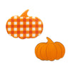 Pumpkin Patch Mini Brooch Set - Orange & Orange Gingham